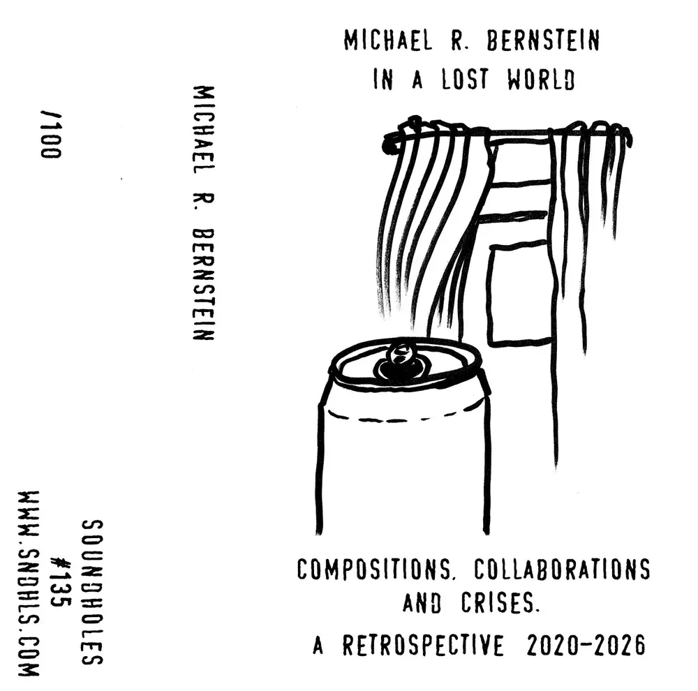 The tape cover for Michael R. Bernstein's In A Lost World, an illustration of a figure in a landscape